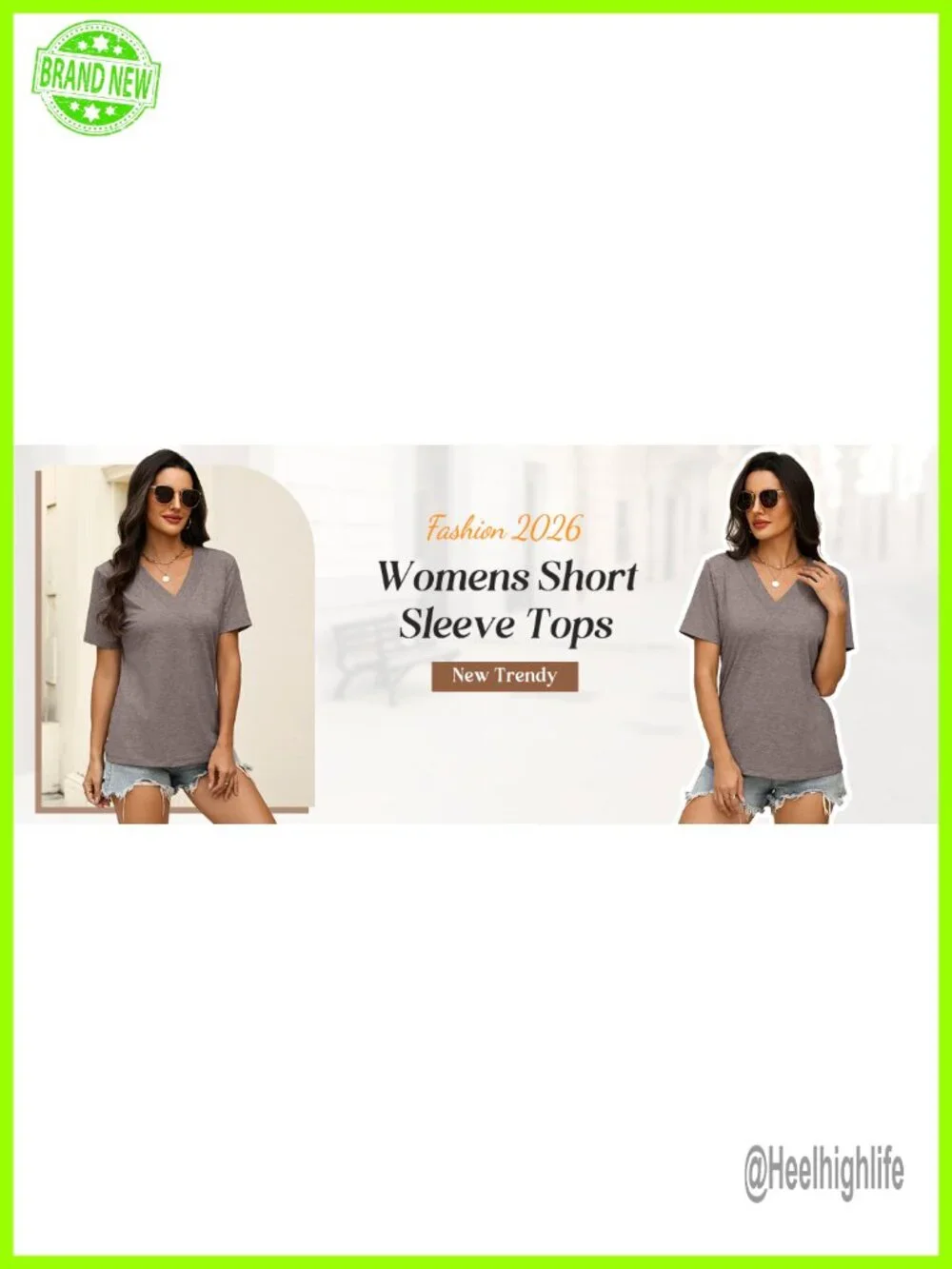 Womens Short Sleeve V Neck T Shirt Soft Stretchy Summer Top Casual Tee